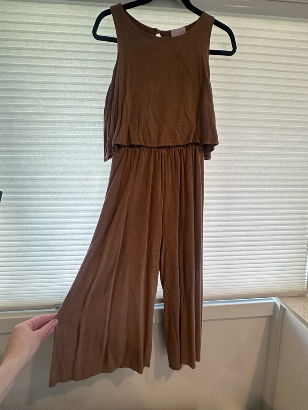 Pink Lily Brown Wide-Leg Sleeveless Jumpsuit
